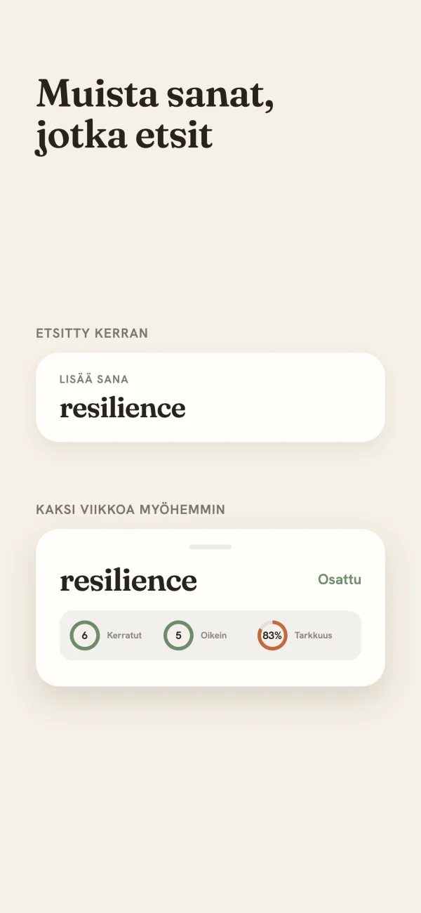VocabNote-sovelluksen esikatselu
